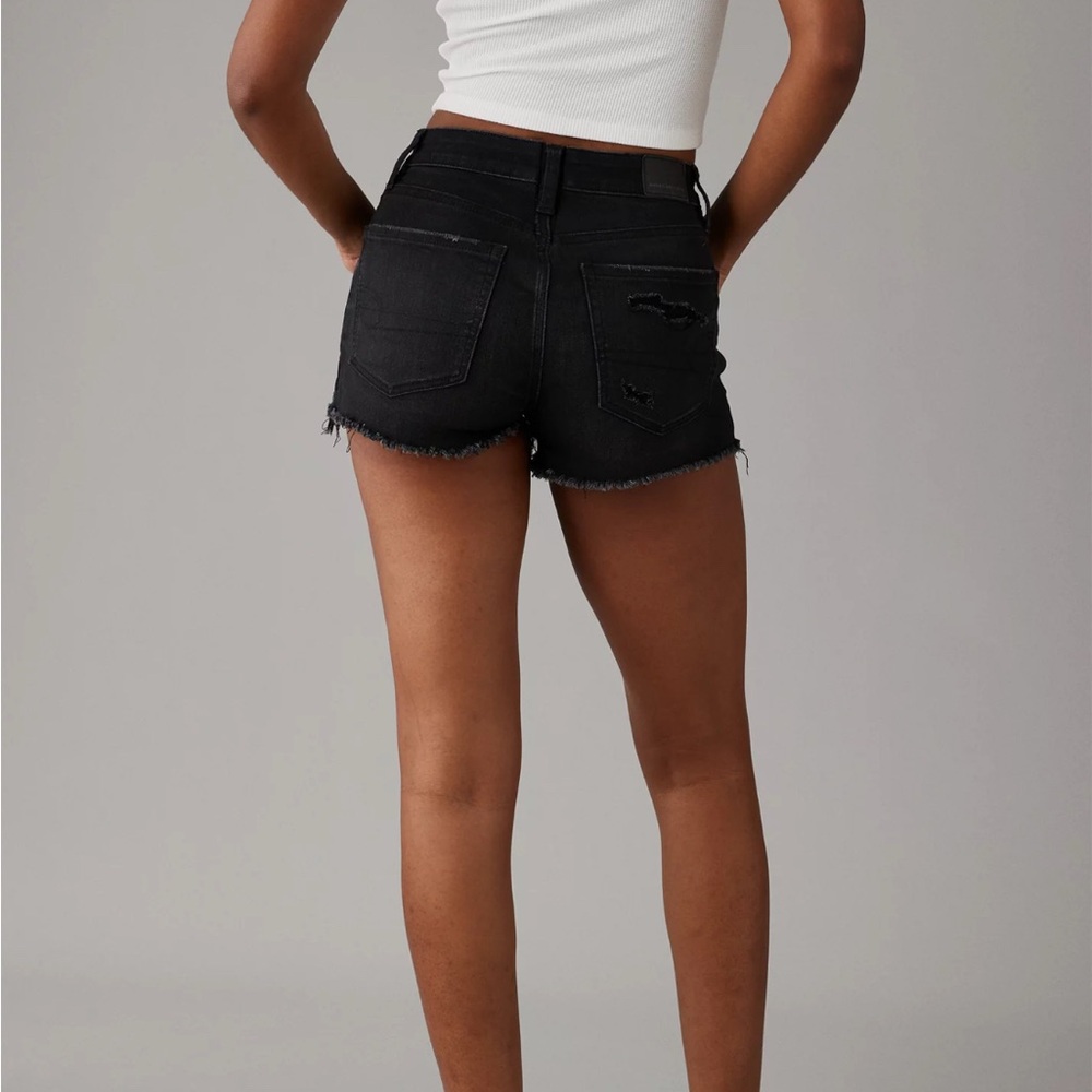 AE Next Level High-Waisted Denim Short Short - Black, 00